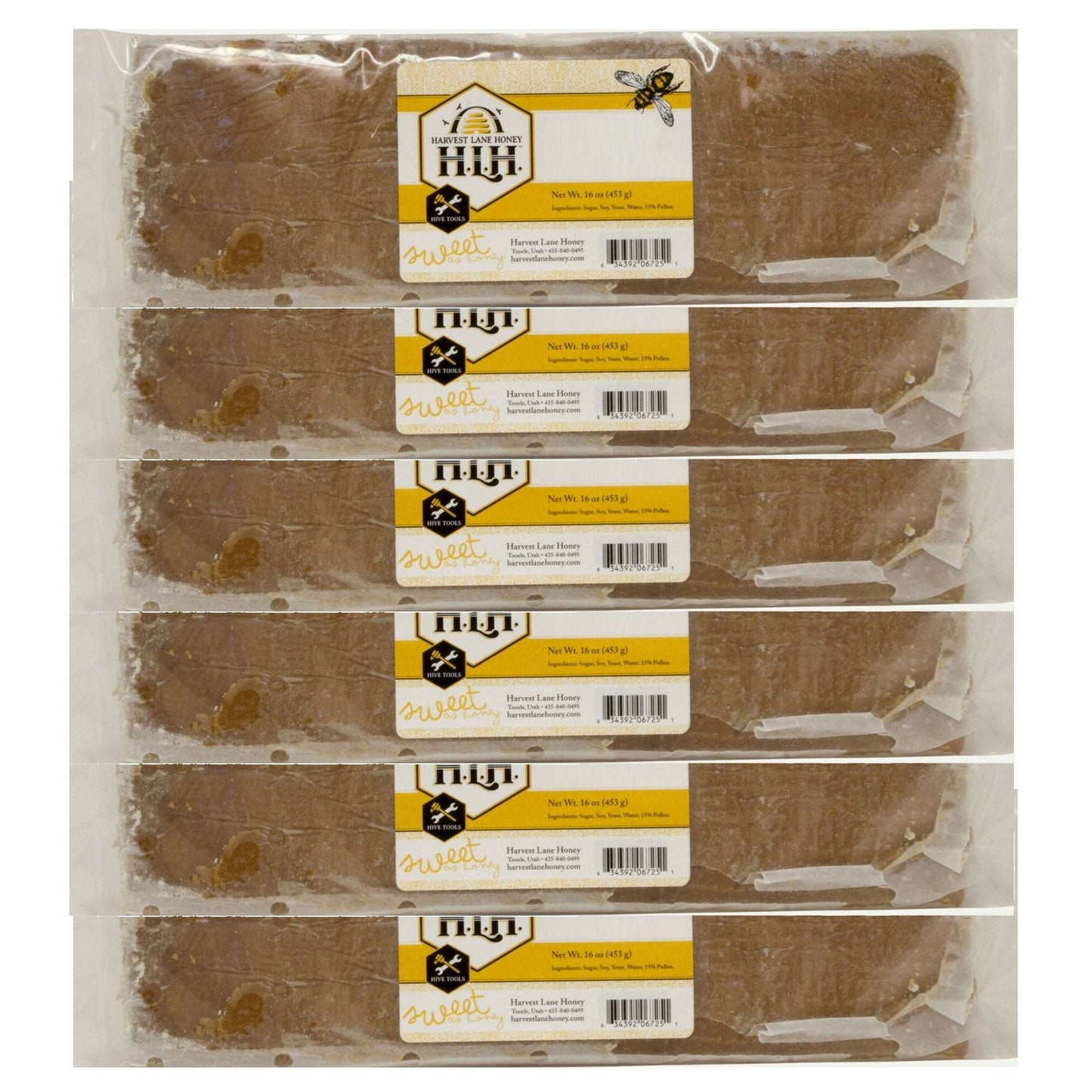1 lb Pollen Pattie - 4% Pollen (1 or 6 pk) - Harvest Lane Honey