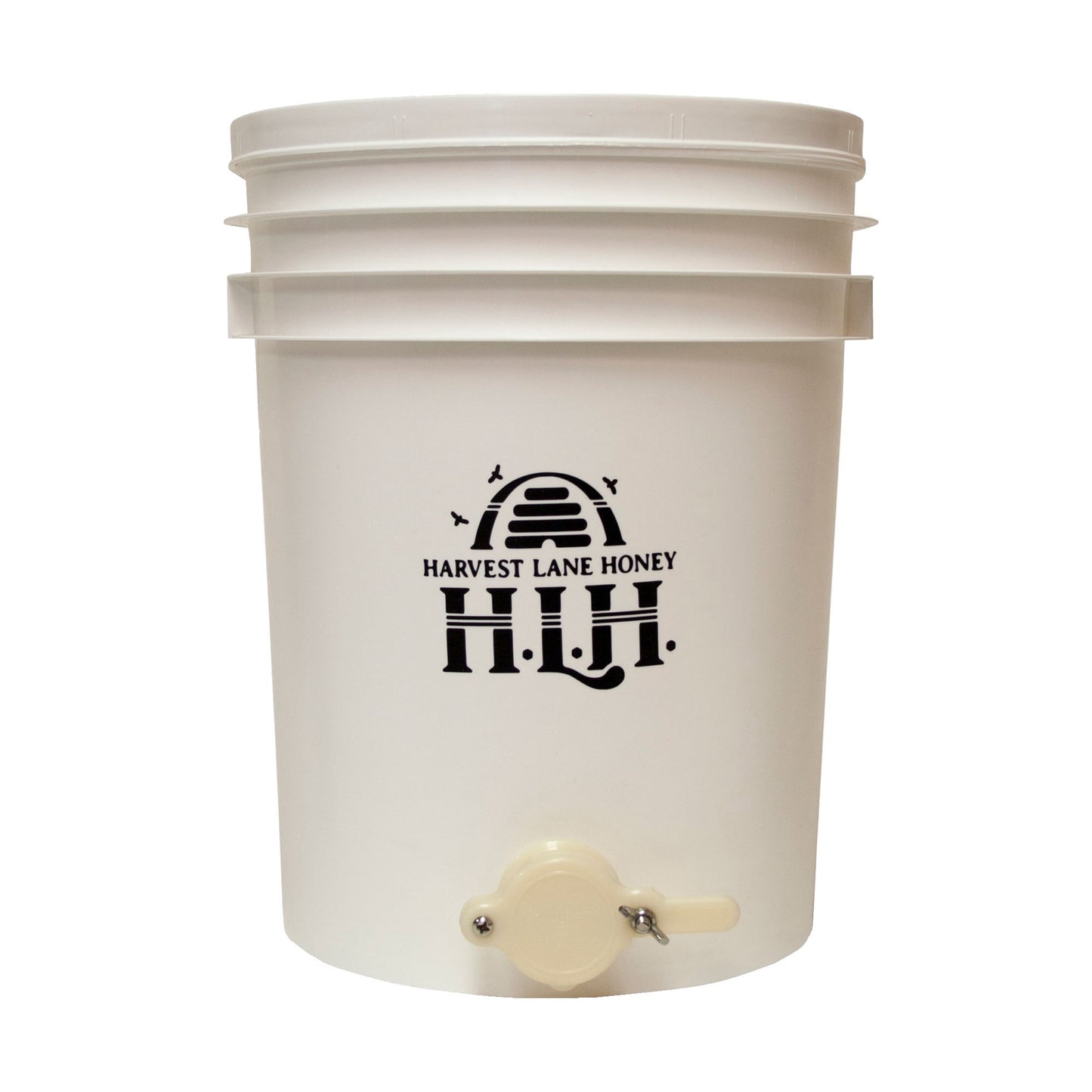 Honey bucket with lid, and honey gate