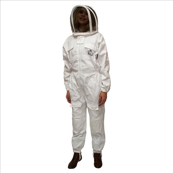 Bees & Co U74 Natural Cotton Beekeeper Suit with Fencing Veil